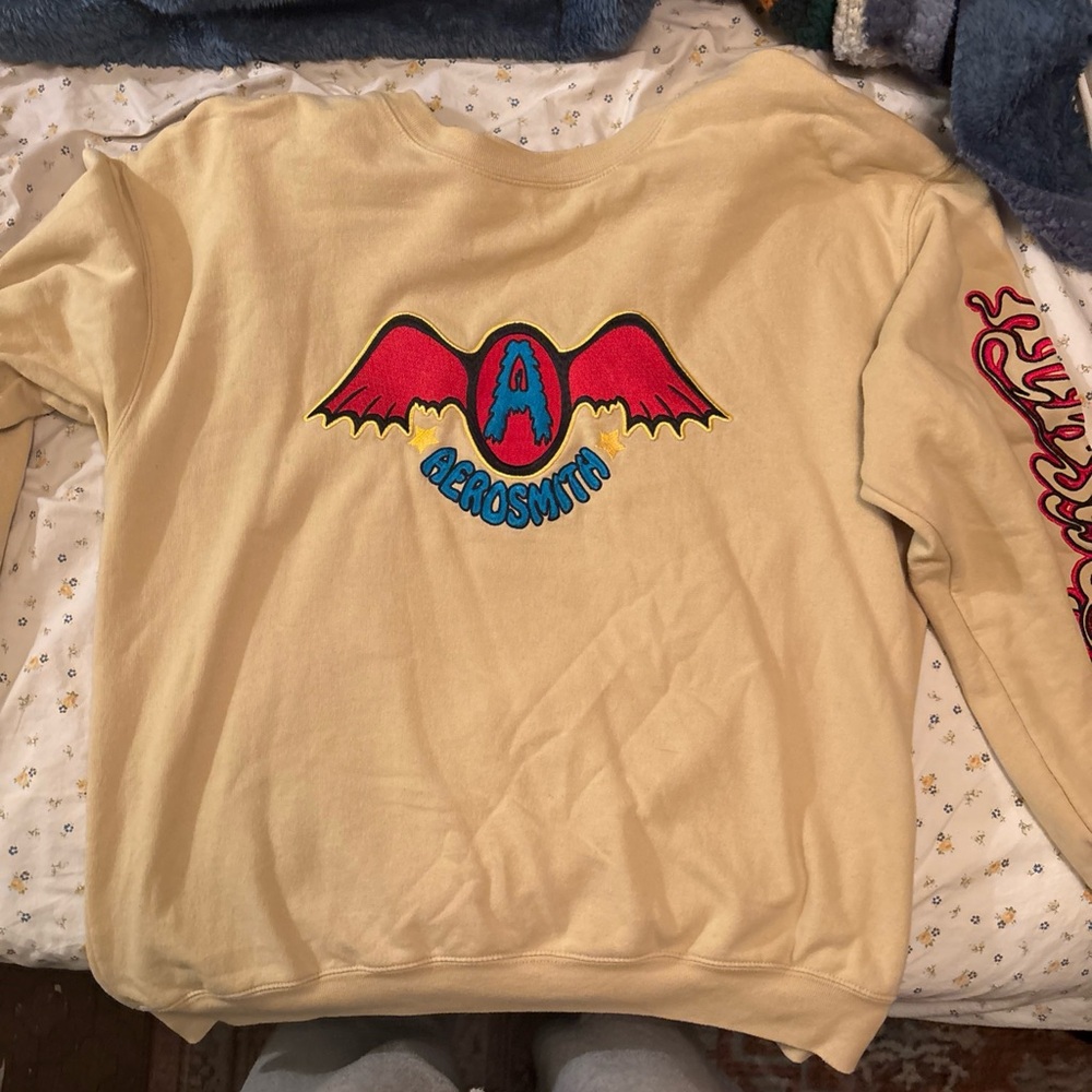 American Girl Beige Sweater with Vibrant Wing Design